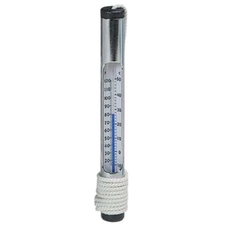 WHOLE-IN-ONE 130 Chrome Brass Tube Thermometer with Blown Glass Tube Secured In Brass Tubing WH42916